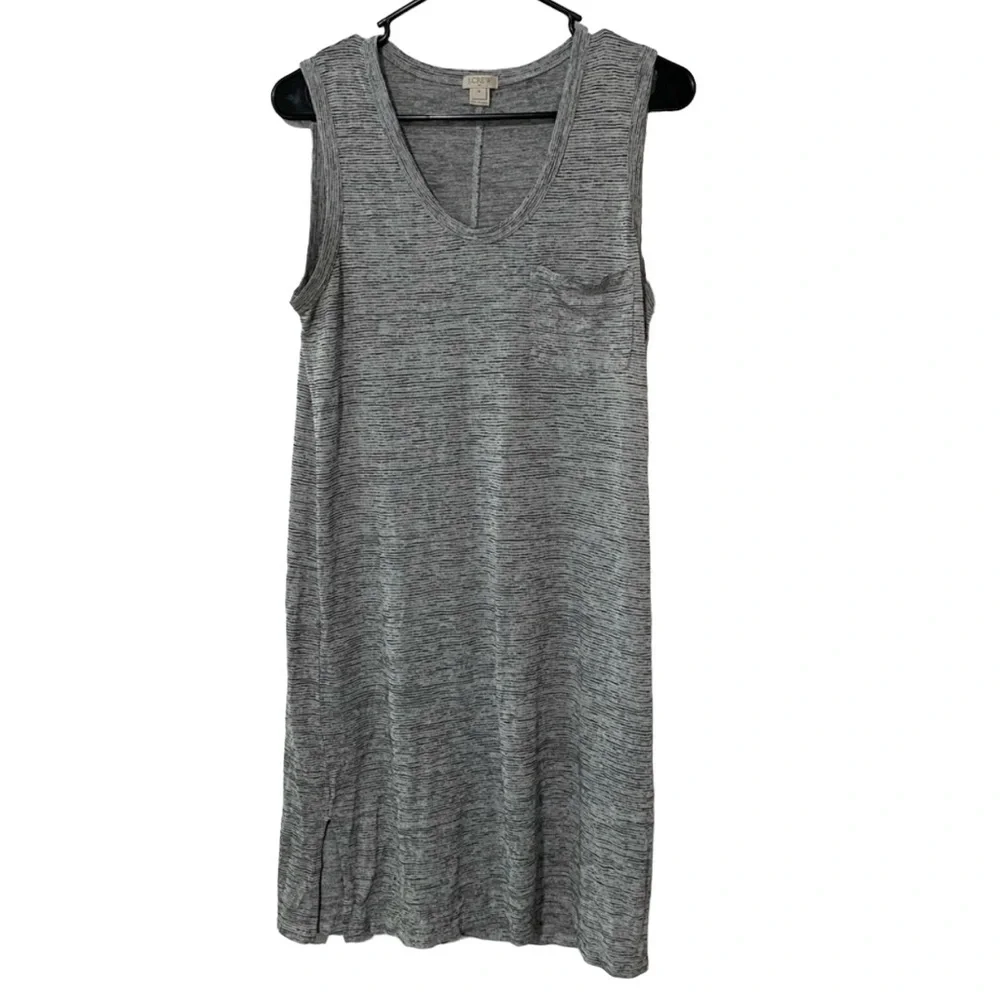 J. Crew Striped Gray Tank Dress